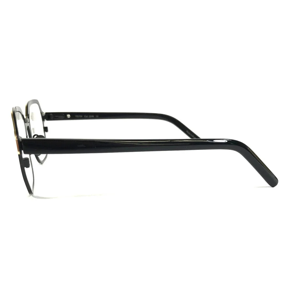 Tom Davies Eyeglasses Frame TD739 Col. 2248 Black Gold Hexagon 51-16-140